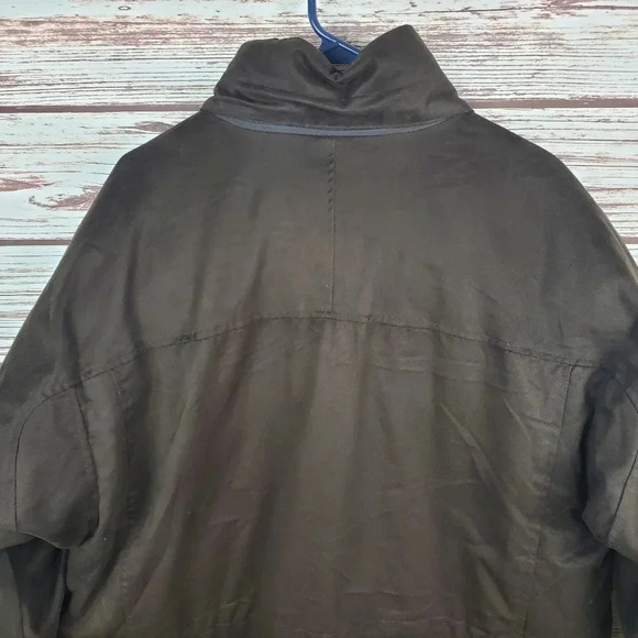 Cabelas Womens Large Brown Embroidered Goose Down Faux Suede Puffer Coat - Picture 8 of 12